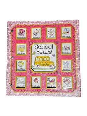 NWT Dena Designs Pink Glittery School Years Memory Keeper 48 Pages